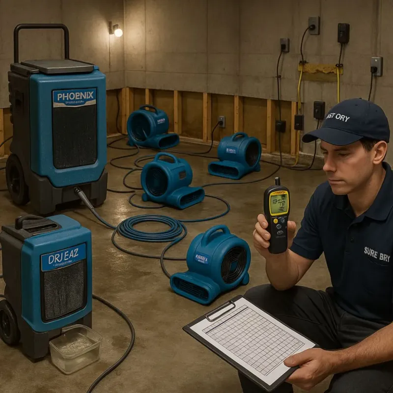 Structural Drying and Dehumidification process in Denver, NC